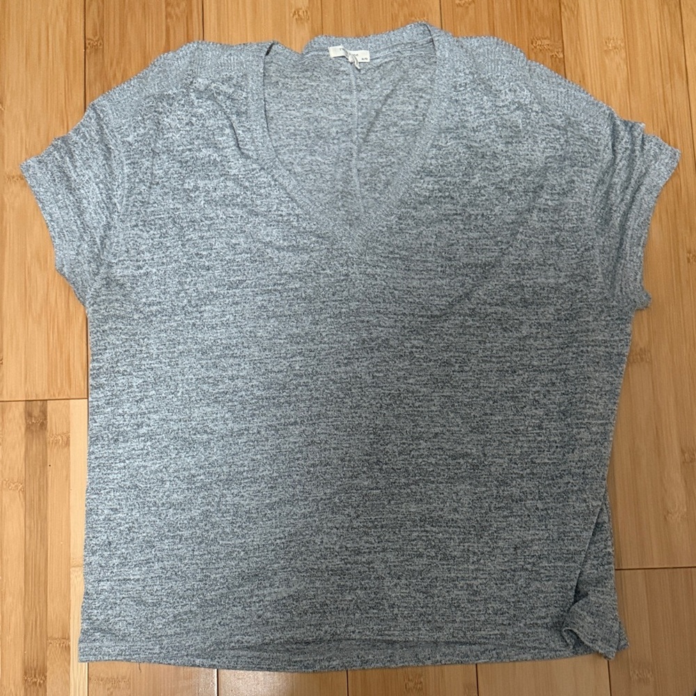 Rag & Bone Light Gray V-Neck Short Sleeve Tee